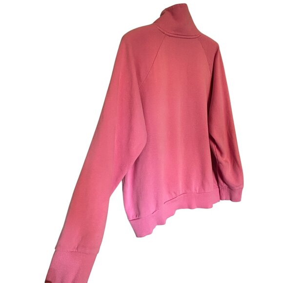 Under Armour Pink Pullover Sweatshirt LG Womens Cozy Kangaroo Pocket Mock Turtle - Picture 10 of 12
